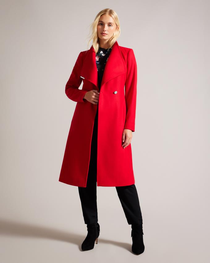 Manteau Ted Baker Wool Wrap Rouge Femme | IRL-70053327